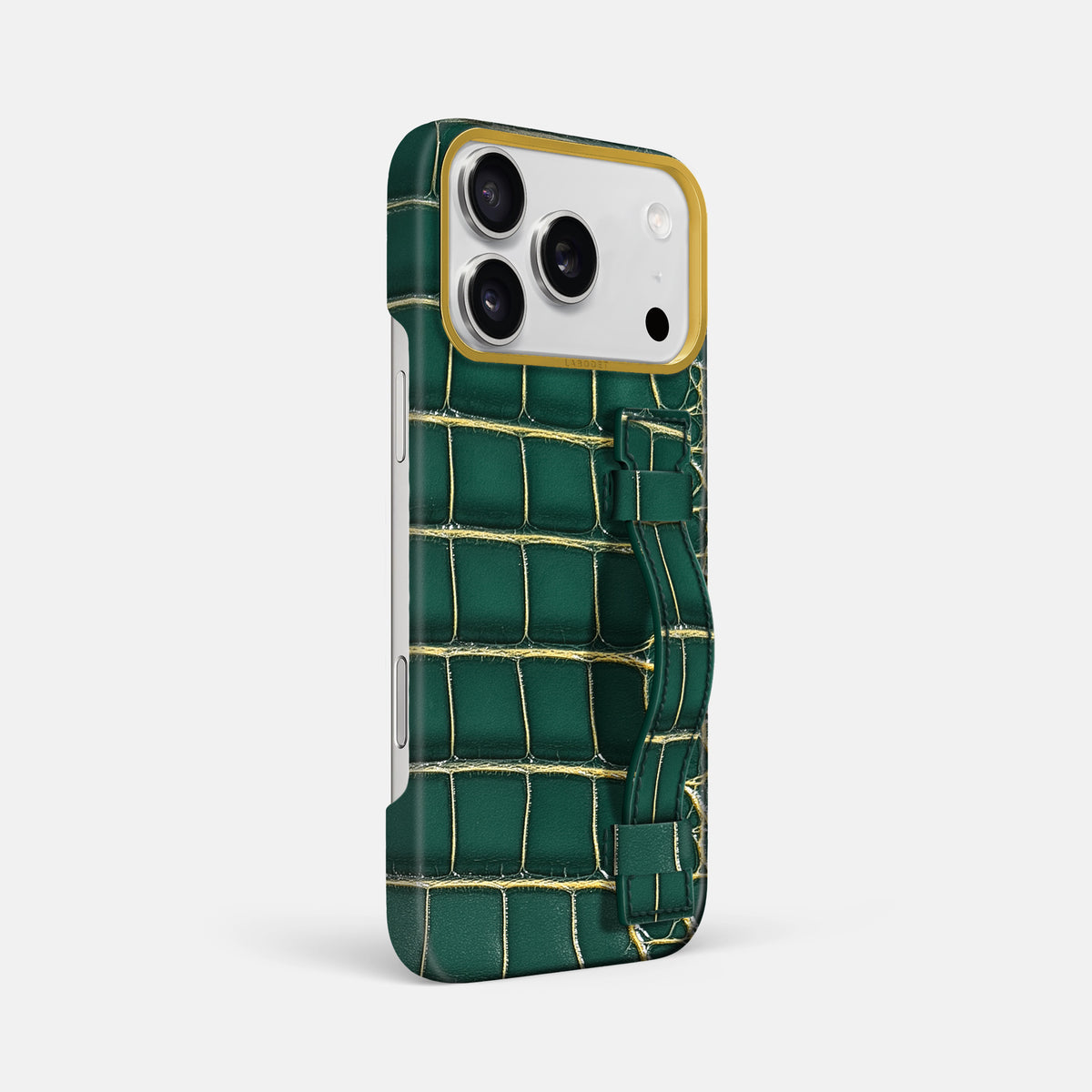 Handle Case For iPhone 17 Pro Max In Patina Alligator -2 | Cambridge-Gold