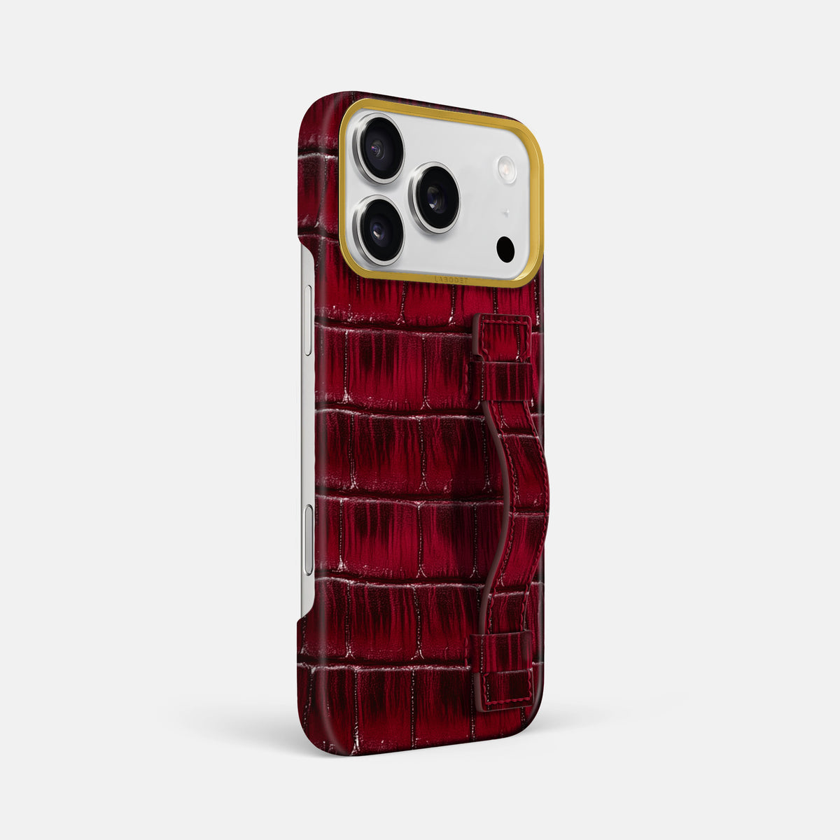 Handle Case For iPhone 17 Pro Max In Patina Alligator -2 | Havana-Burgundy-Gold