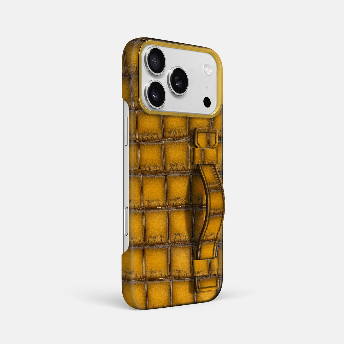 Handle Case For iPhone 17 Pro Max In Patina Alligator -2 | Sydney-Gold