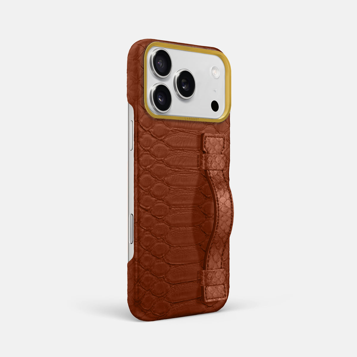 Handle Case For iPhone 17 Pro Max In Python -2 | Medium-Brown-Gold