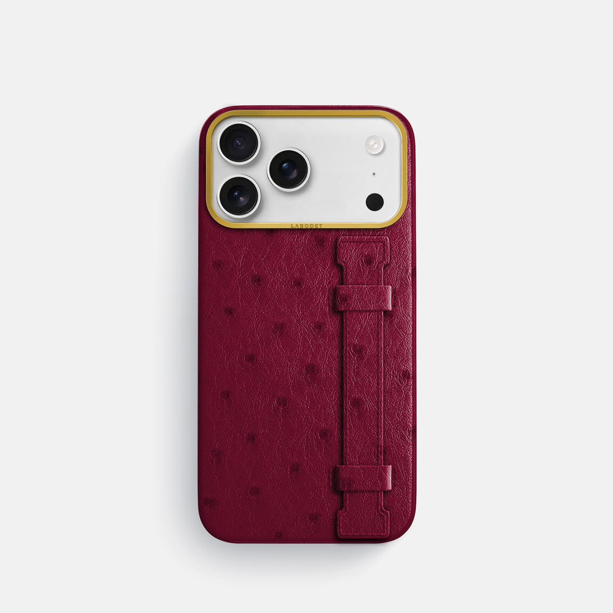 Handle Case For iPhone 17 Pro In Ostrich -1 | Bordeaux-Gold