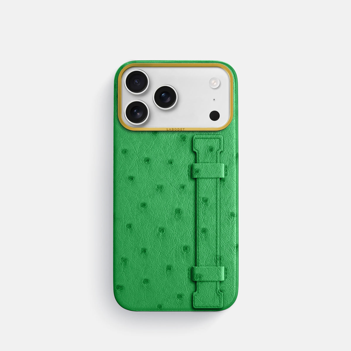 Handle Case For iPhone 17 Pro In Ostrich -1 | Kentucky-Green-Gold