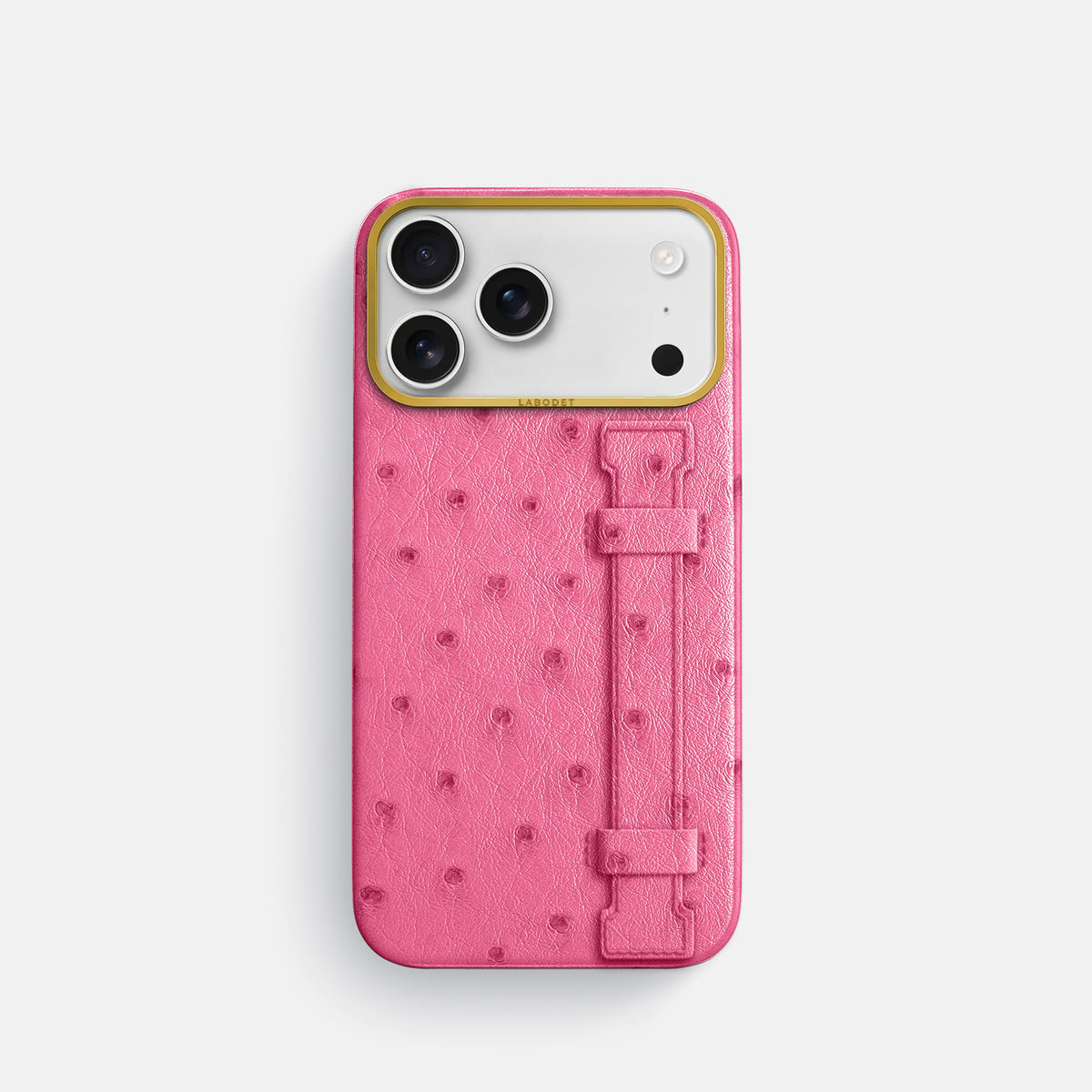Handle Case For iPhone 17 Pro In Ostrich -1 | Pink-Gold