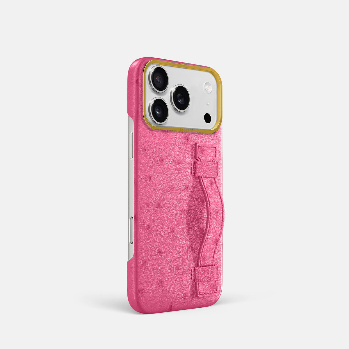 Handle Case For iPhone 17 Pro In Ostrich -2 | Pink-Gold