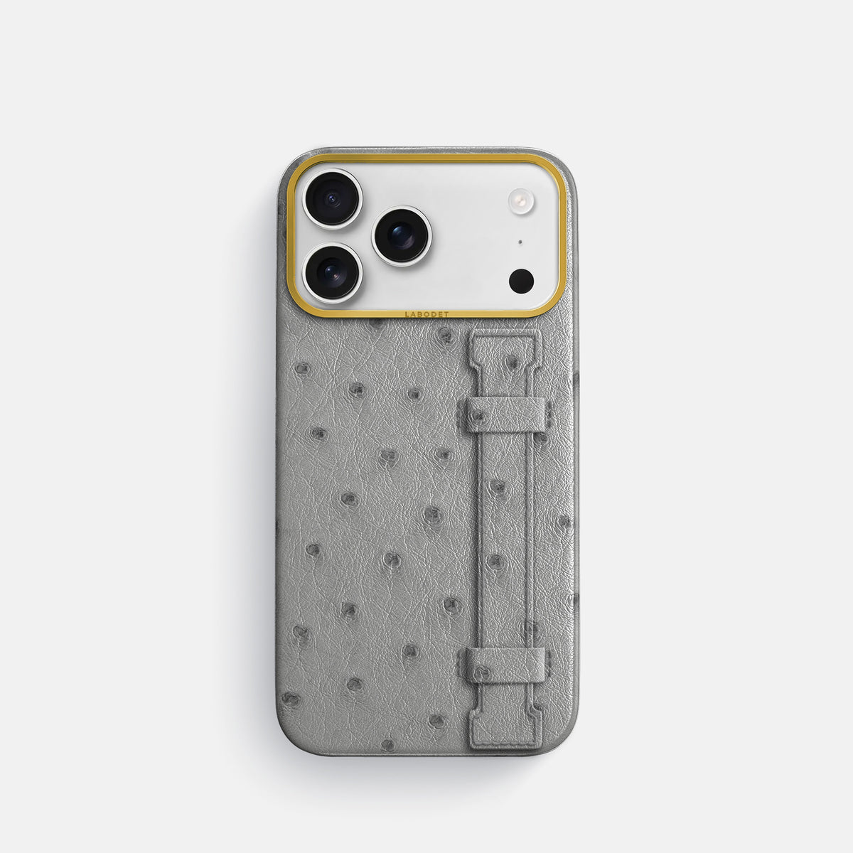Handle Case For iPhone 17 Pro In Ostrich -1 | Silver-Gold