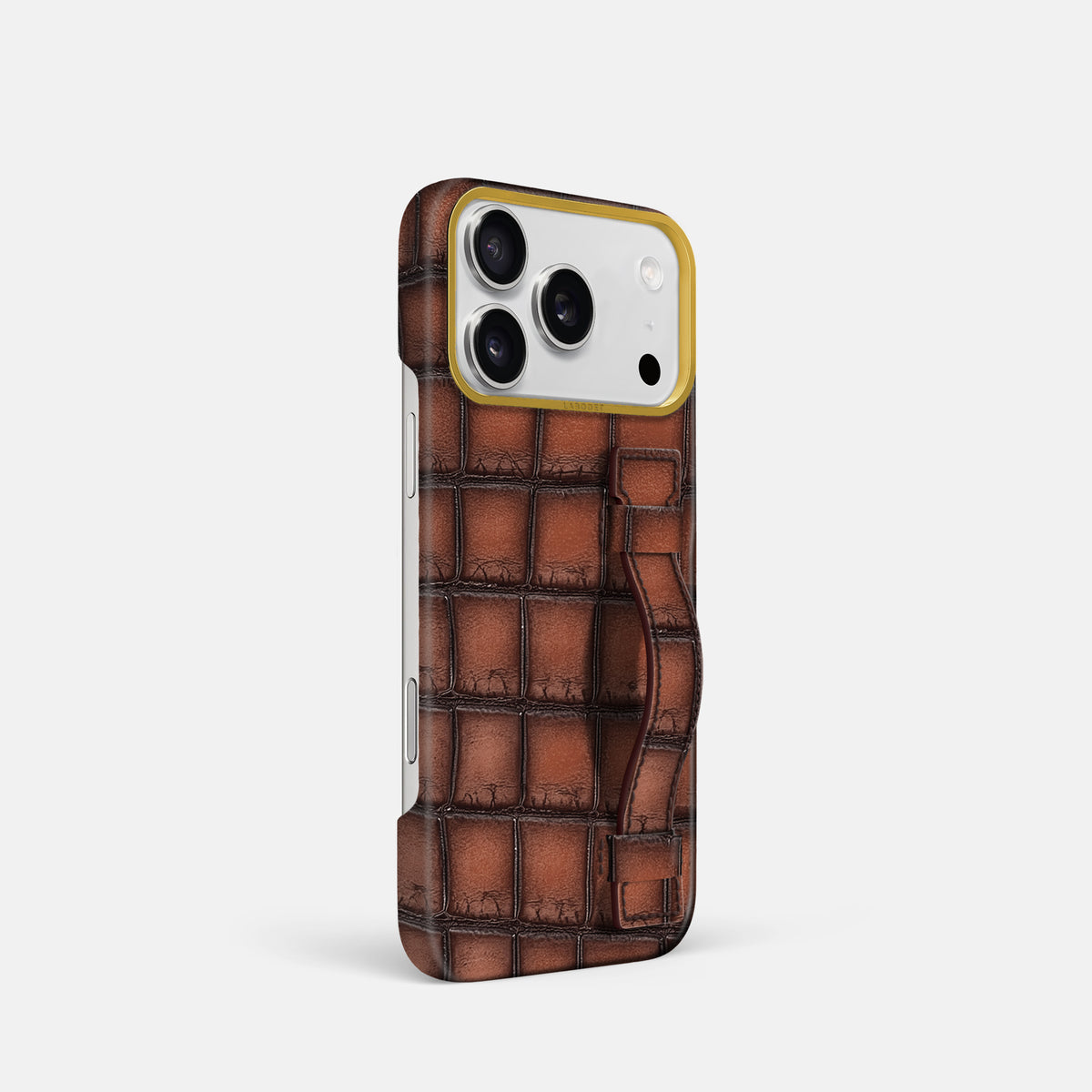 Handle Case For iPhone 17 Pro In Patina Alligator -2 | Baobab-Gold