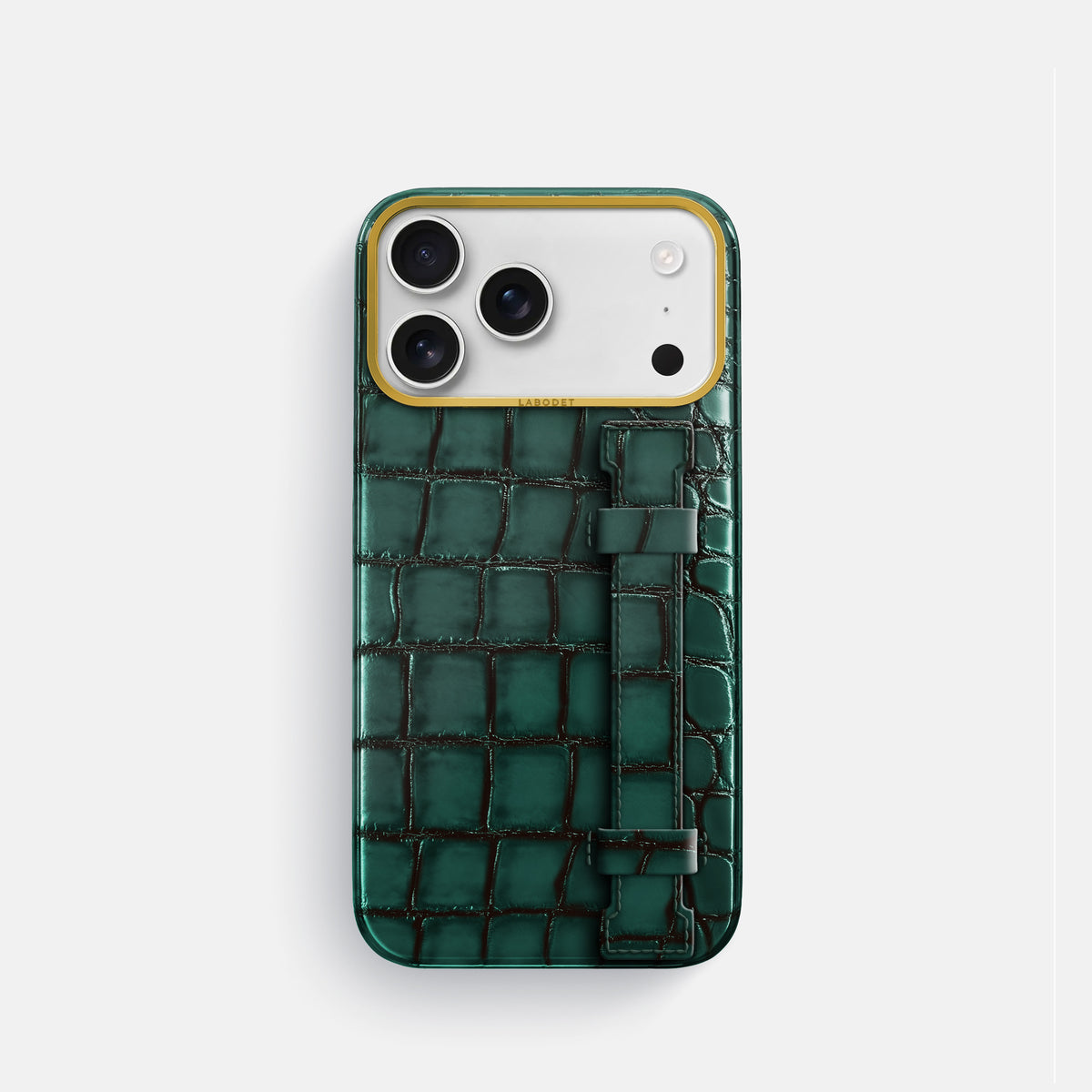 Handle Case For iPhone 17 Pro In Patina Alligator -1 | Green-Gold