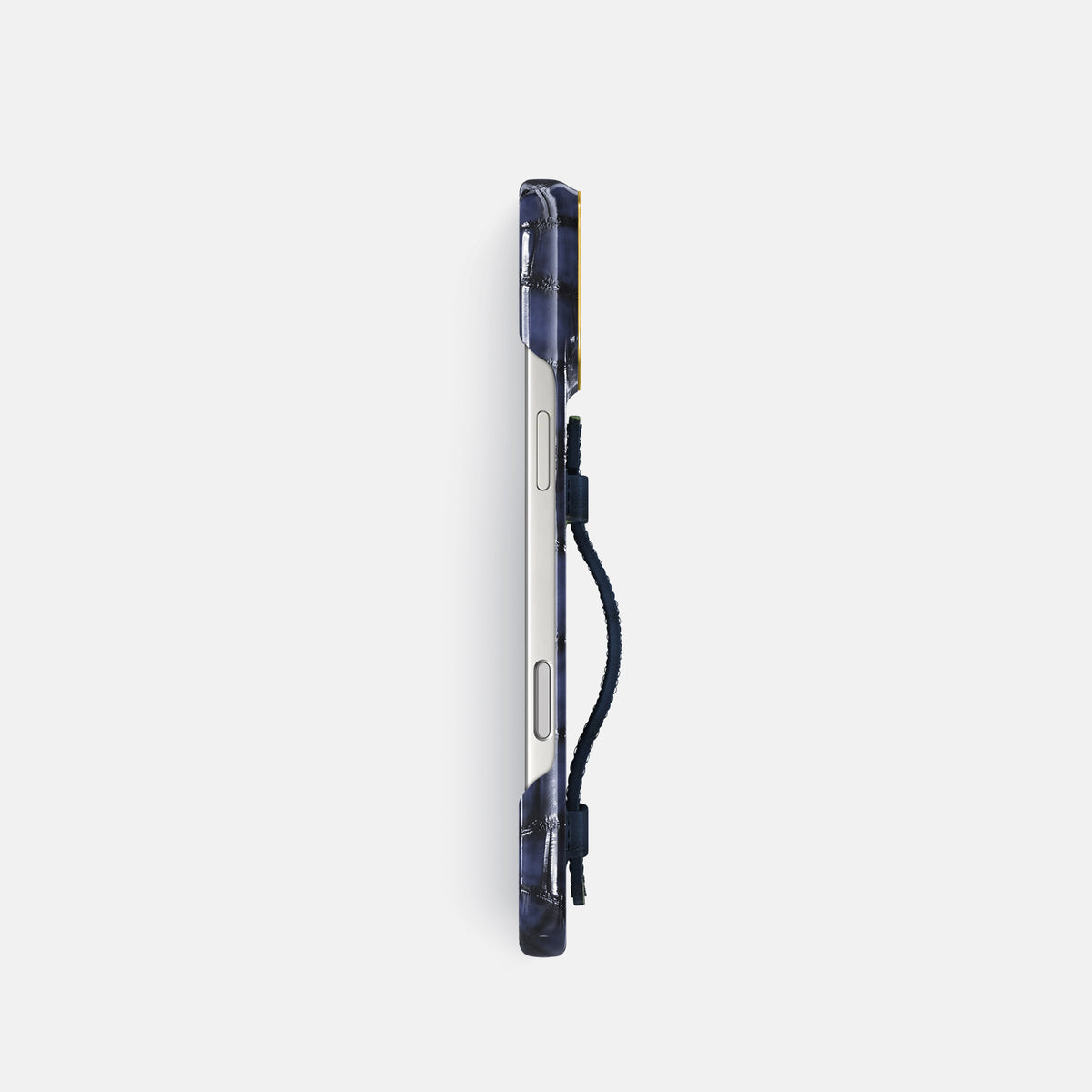 Handle Case For iPhone 17 Pro In Patina Alligator -3 | Havana-Blue-Gold