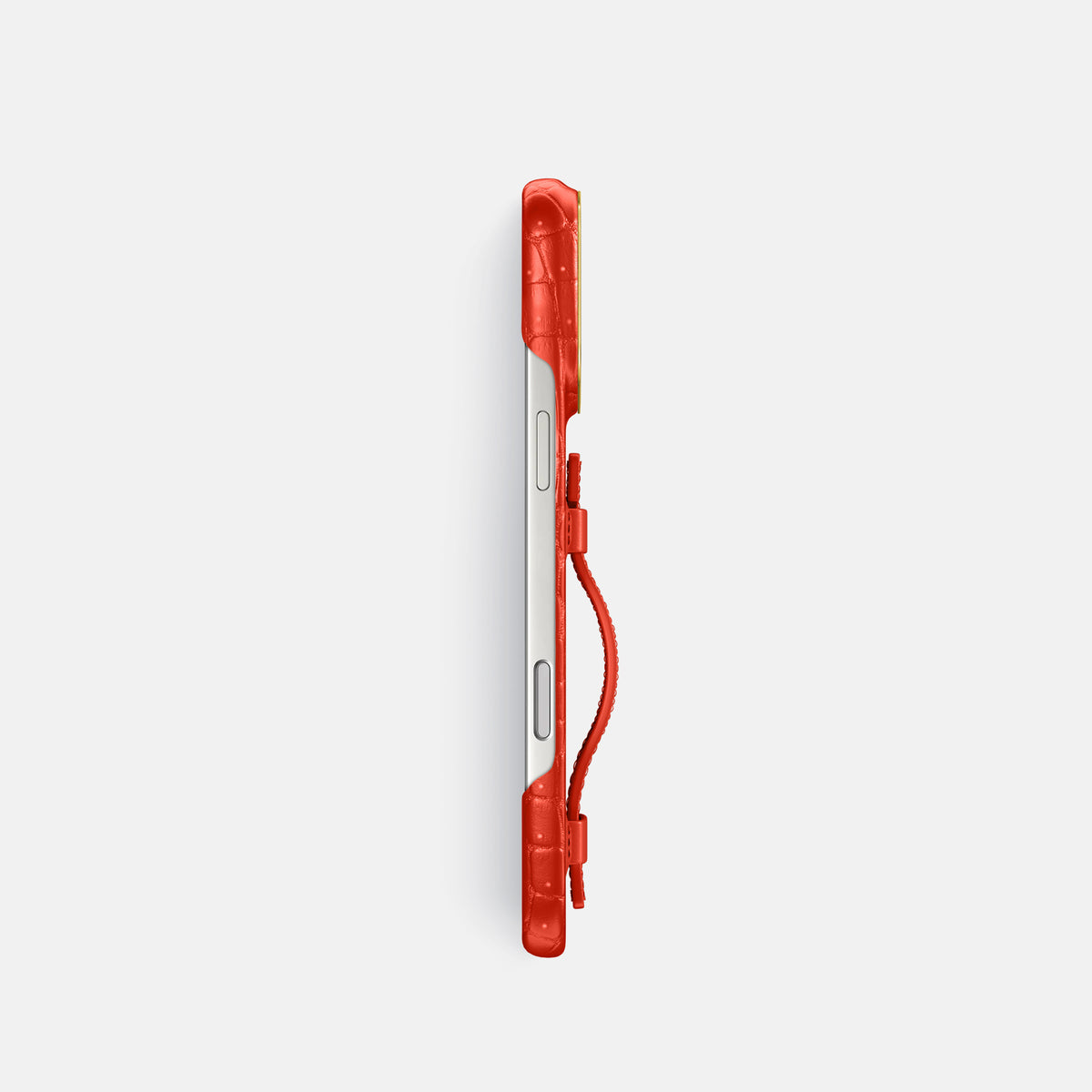 Handle Case For iPhone 17 Pro In Porosus Crocodile -3 | Rust-Gold
