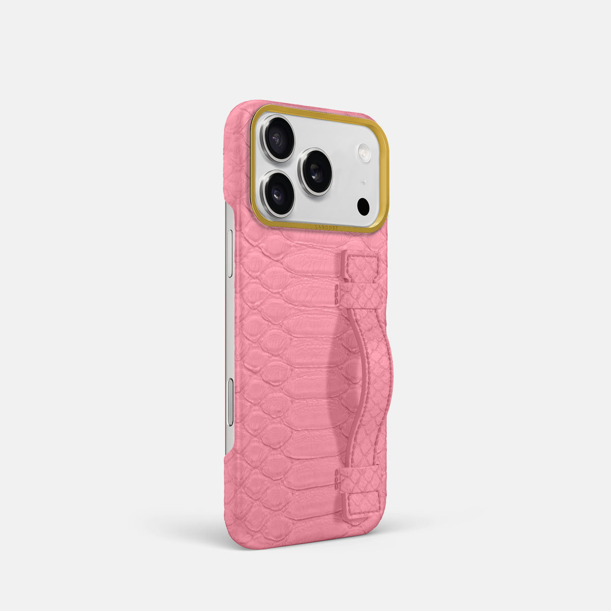 Handle Case For iPhone 17 Pro In Python -2 | Pink-Gold