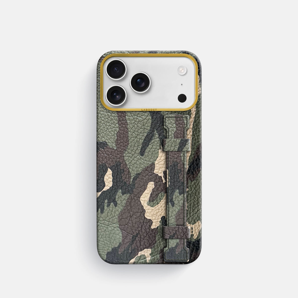 Handle Case For iPhone 18 Pro In Calf -1 | Camouflage-Gold