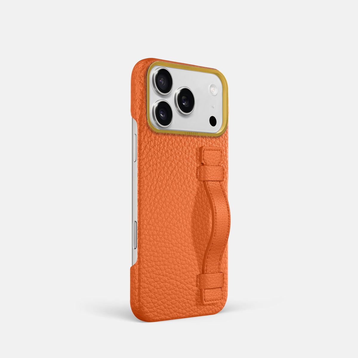 Handle Case For iPhone 18 Pro In Calf -2 | Orange-Gold