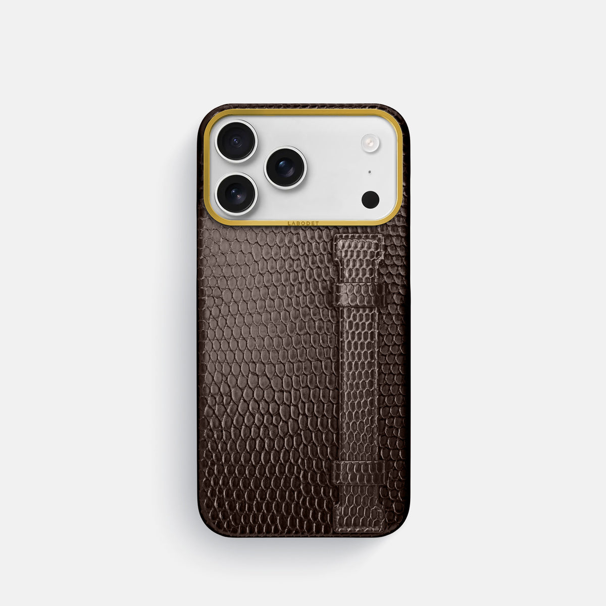 Handle Case For iPhone 18 Pro In Lizard -1 | Brown-Gold