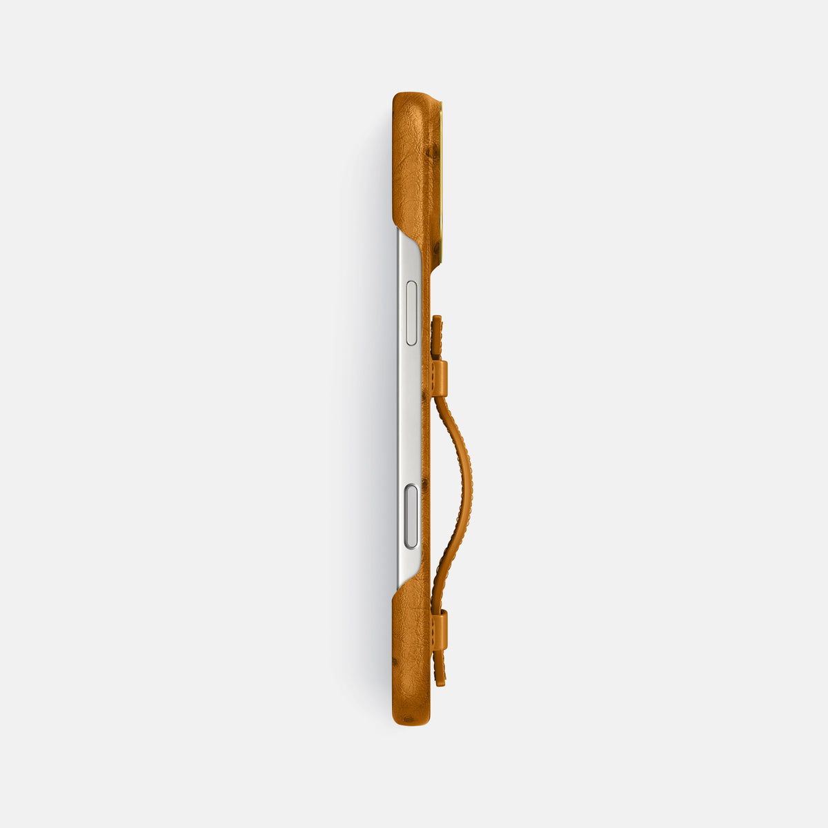 Handle Case For iPhone 18 Pro Max In Ostrich -3 | Chestnut-Gold