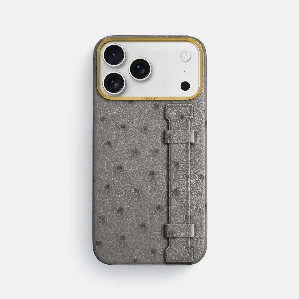 Handle Case For iPhone 18 Pro Max In Ostrich -1 | Grey-Gold