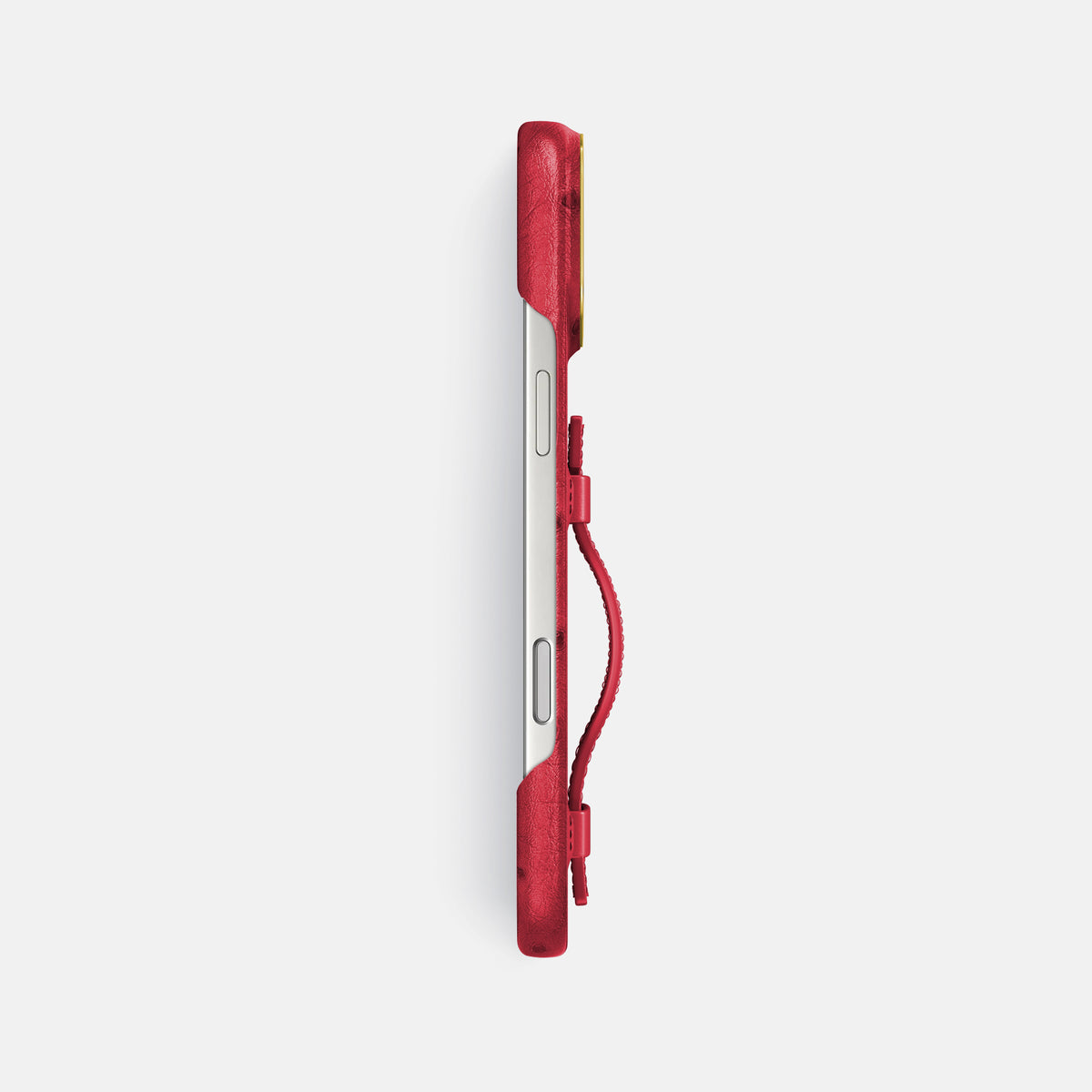 Handle Case For iPhone 18 Pro Max In Ostrich -3 | Red-Gold