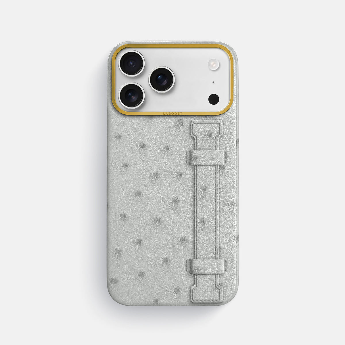 Handle Case For iPhone 18 Pro Max In Ostrich -1 | White-Gold