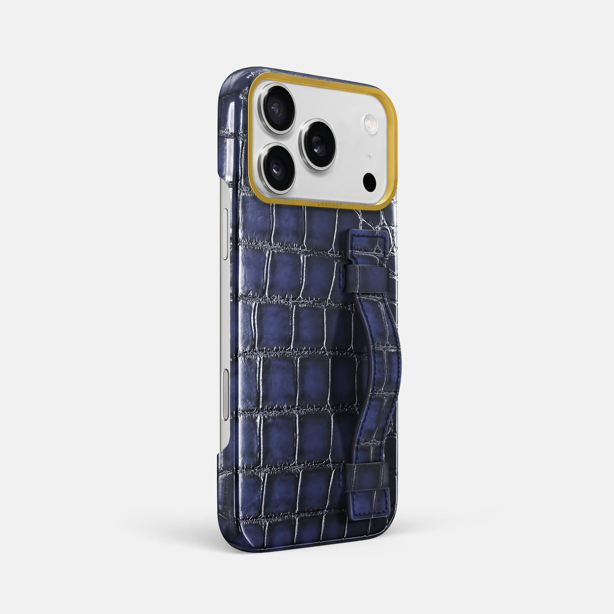Handle Case For iPhone 18 Pro Max In Patina Alligator -2 | Havana-Blue-Gold