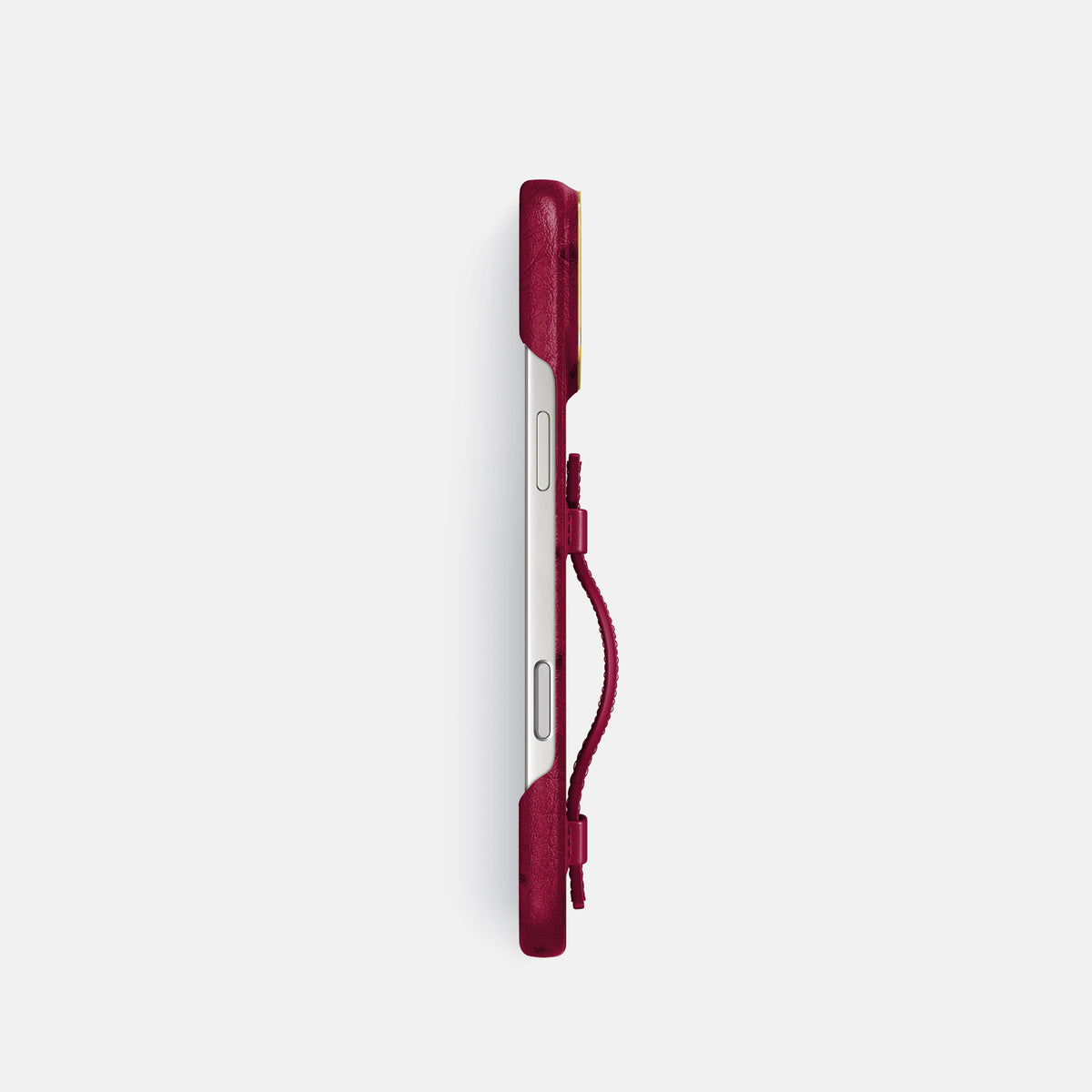 Handle Case For iPhone 18 Pro In Ostrich -3 | Bordeaux-Gold