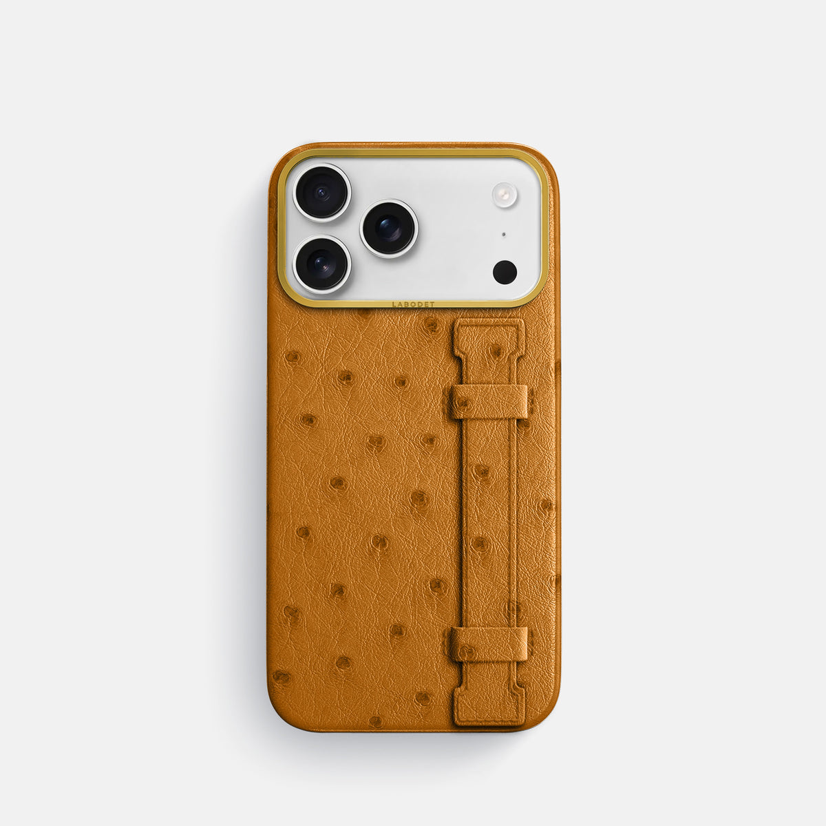 Handle Case For iPhone 18 Pro In Ostrich -1 | Chestnut-Gold