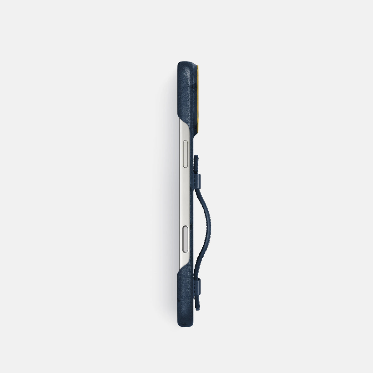 Handle Case For iPhone 18 Pro In Ostrich -3 | Navy-Blue-Gold