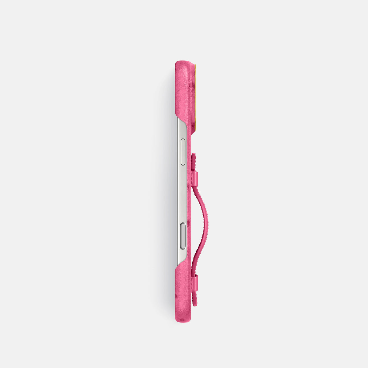 Handle Case For iPhone 18 Pro In Ostrich -3 | Pink-Gold