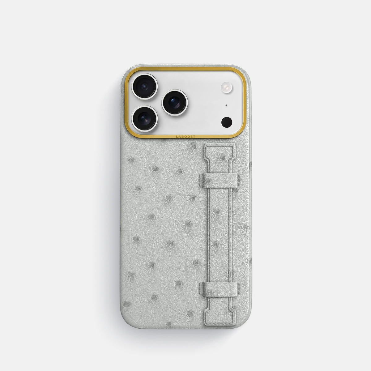Handle Case For iPhone 18 Pro In Ostrich -1 | White-Gold