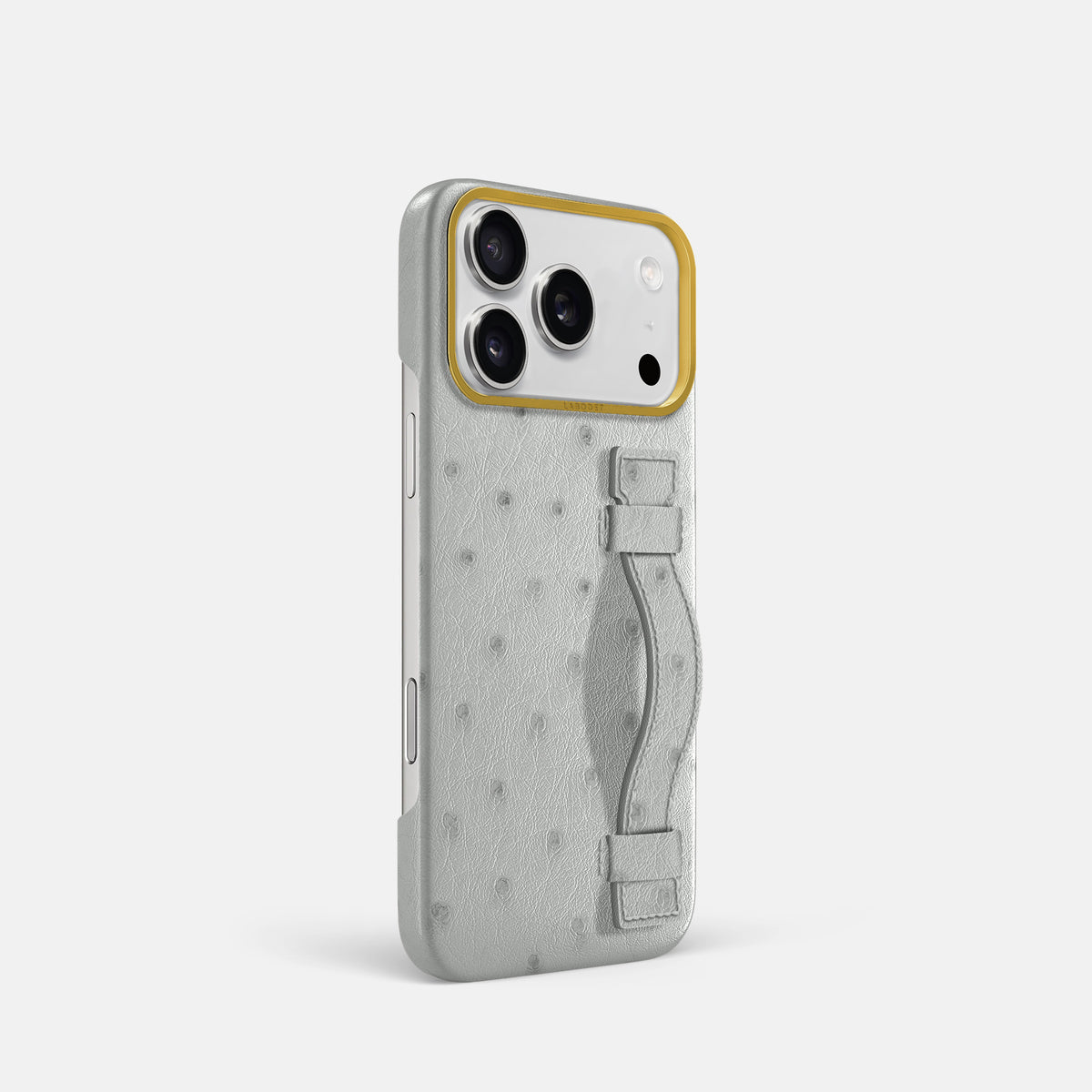 Handle Case For iPhone 18 Pro In Ostrich -2 | White-Gold