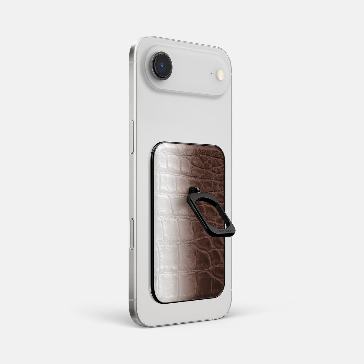 Dark Brown iPhone 17 Air MagSafe Ring Himalayan Crocodile with Black Metal -1 | Dark-Brown-Black