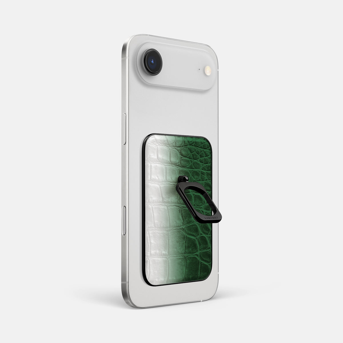 Green iPhone 17 Air MagSafe Ring Himalayan Crocodile with Black Metal -1 | Green-Black