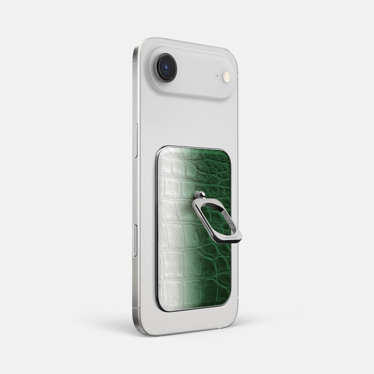 Green iPhone 17 Air MagSafe Ring Himalayan Crocodile with Steel Metal -1 | Green-Steel