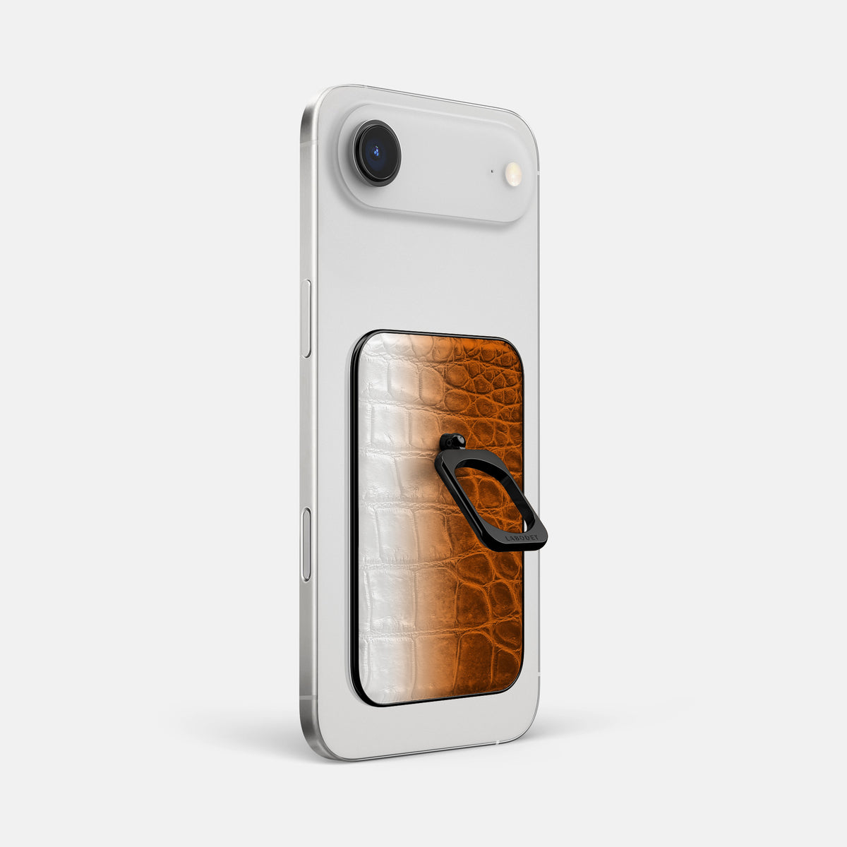 Orange iPhone 17 Air MagSafe Ring Himalayan Crocodile with Black Metal -1 | Orange-Black