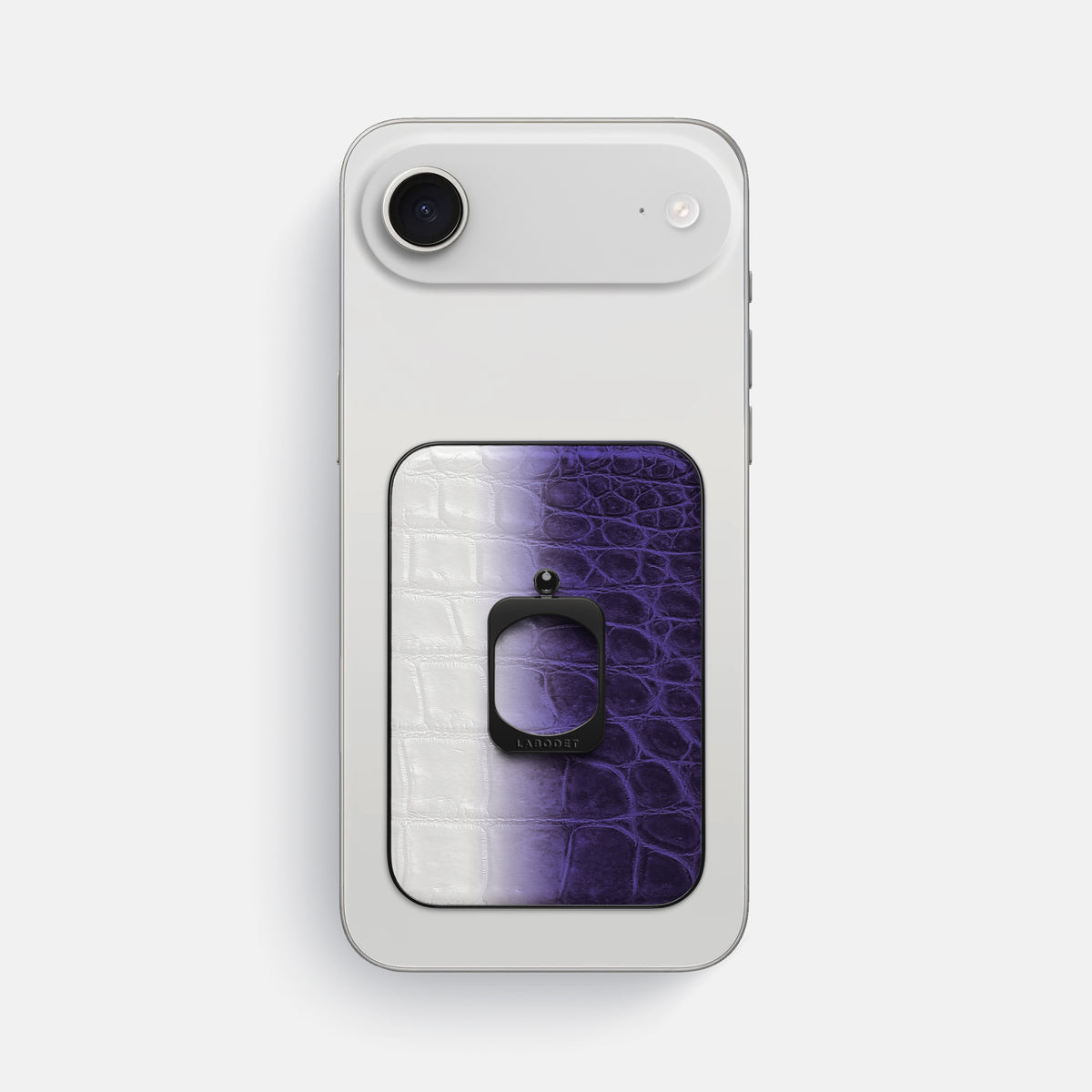 Purple iPhone 17 Air MagSafe Ring Himalayan Crocodile with Black Metal -2 | Purple-Black