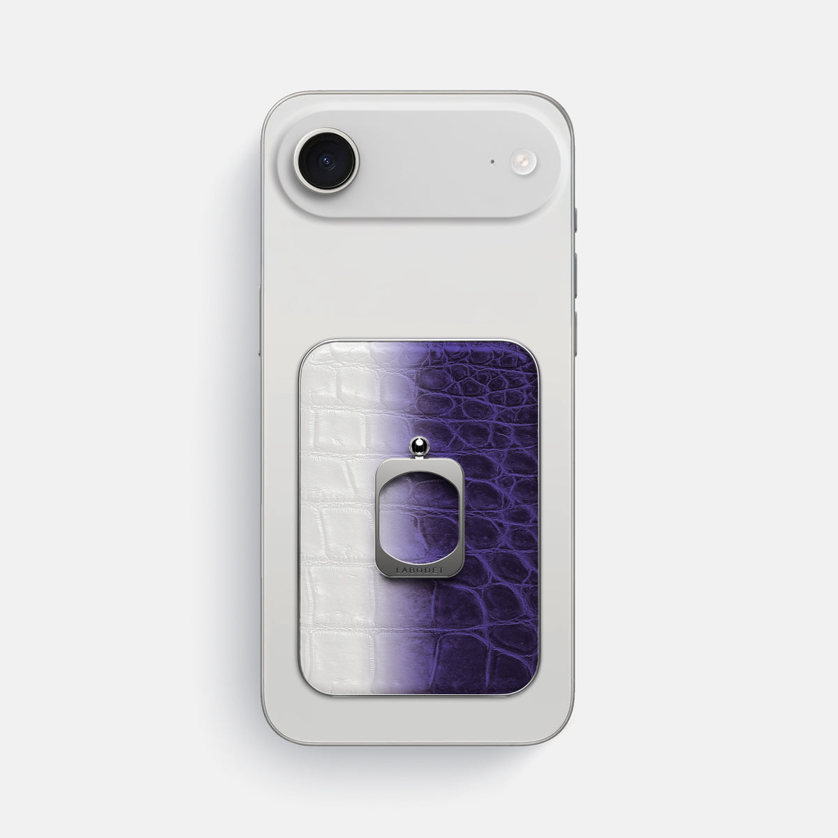Purple iPhone 17 Air MagSafe Ring Himalayan Crocodile with Steel Metal -2 | Purple-Steel