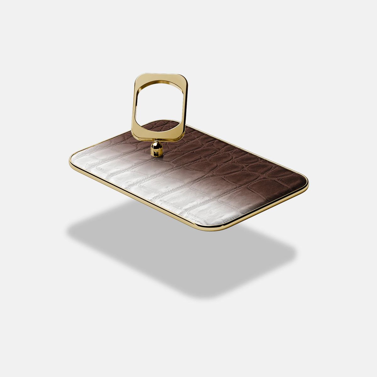 MagSafe Ring For iPhone 18 Pro Max In Himalayan Crocodile -4 | Dark-Brown-Gold