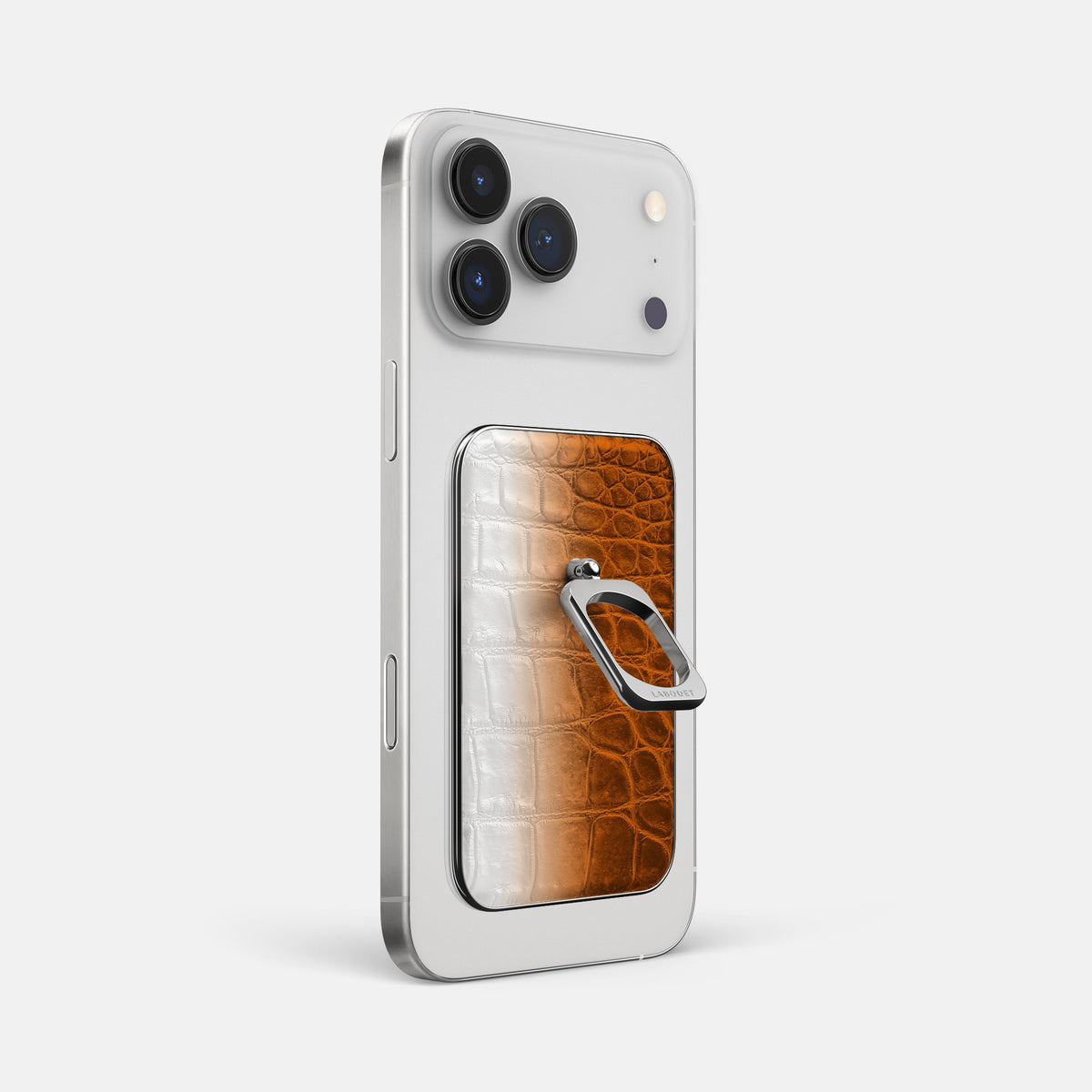 Orange iPhone 17 Pro Max MagSafe Ring Himalayan Crocodile with Steel Metal -1 | Orange-Steel