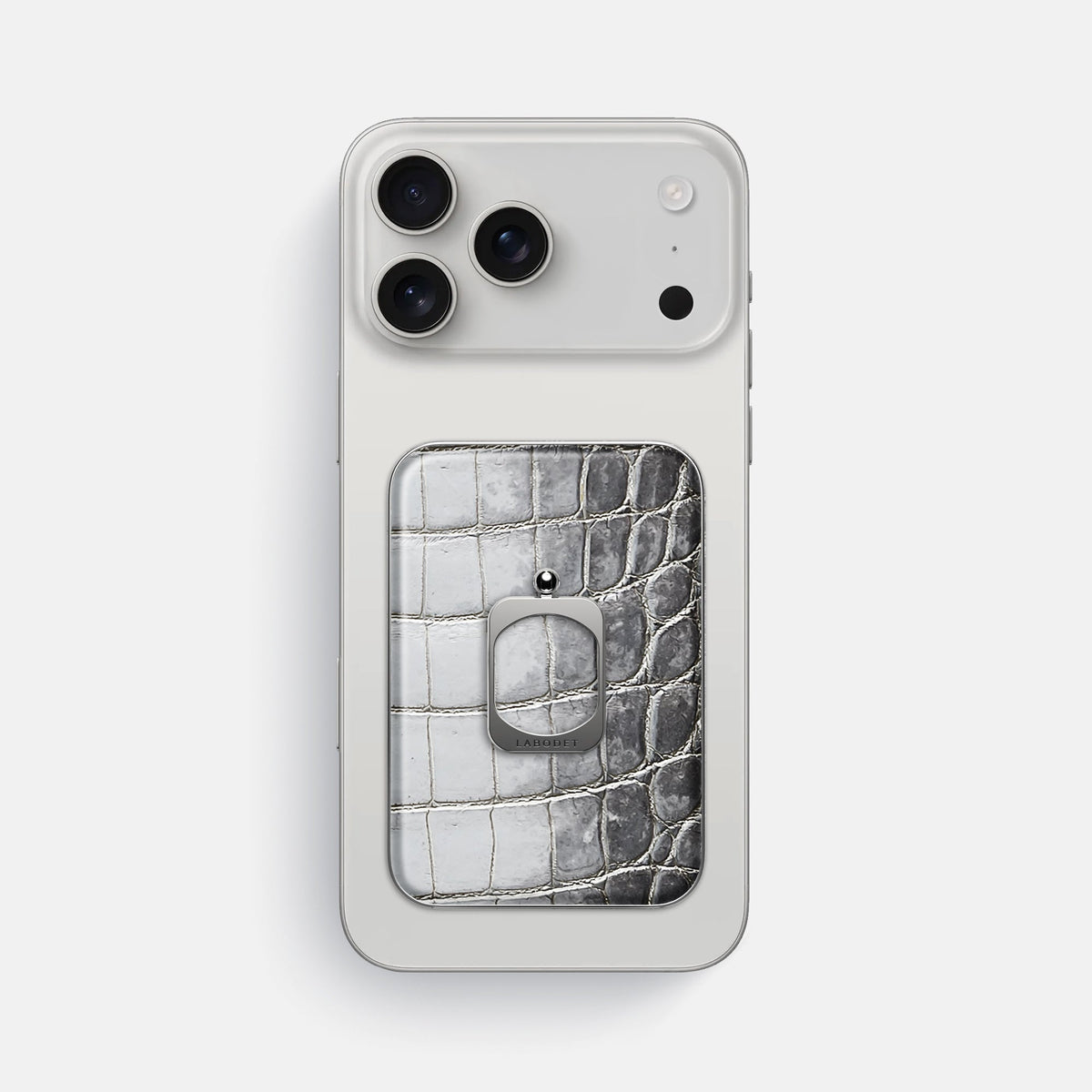 MagSafe Ring For iPhone 18 Pro Max In Himalayan Crocodile -2 | Silver-Steel