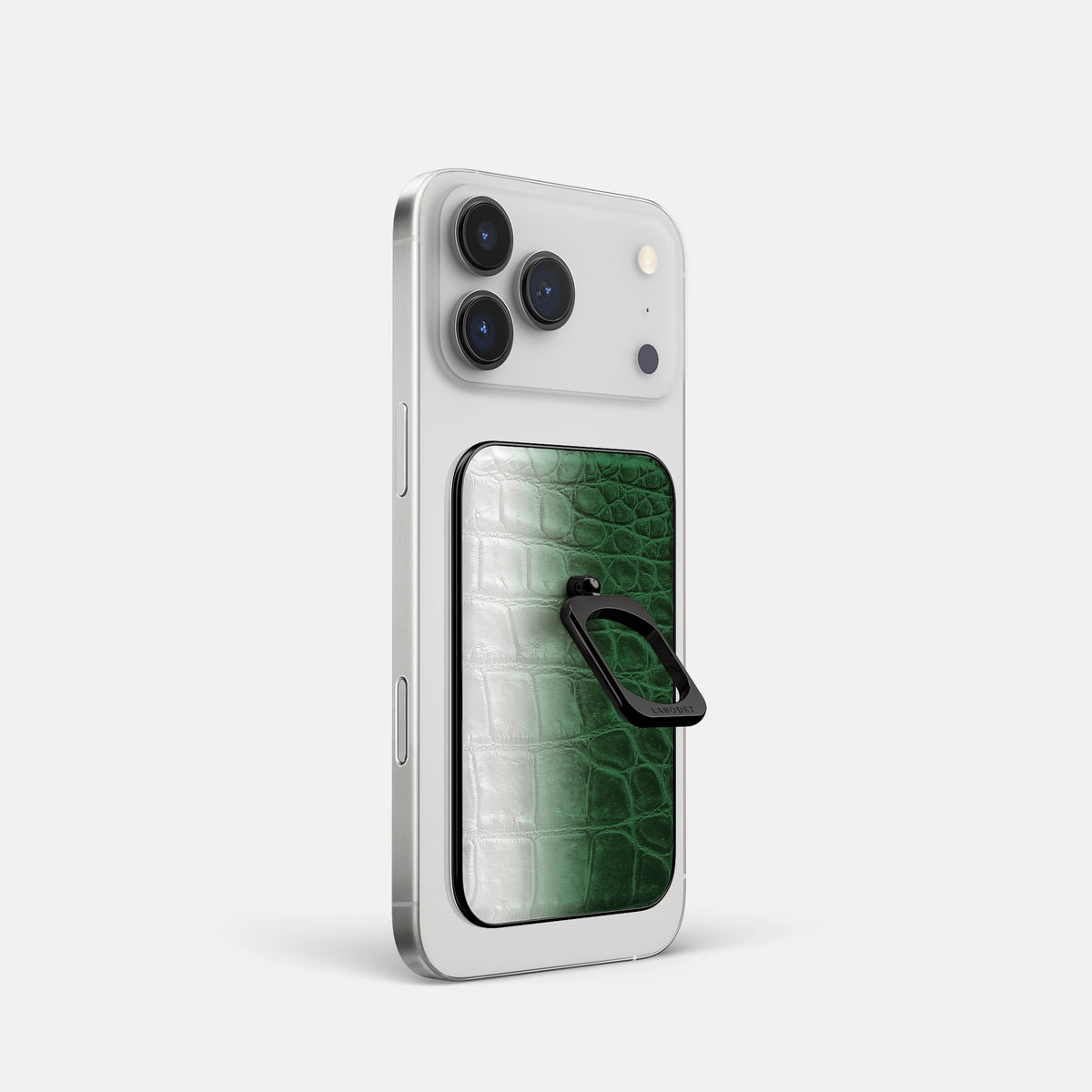 Green iPhone 17 Pro MagSafe Ring Himalayan Crocodile with Black Metal -1 | Green-Black