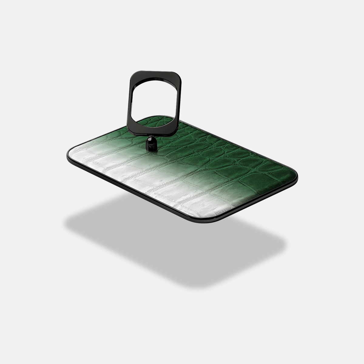 Green iPhone 17 Pro MagSafe Ring Himalayan Crocodile with Black Metal -4 | Green-Black