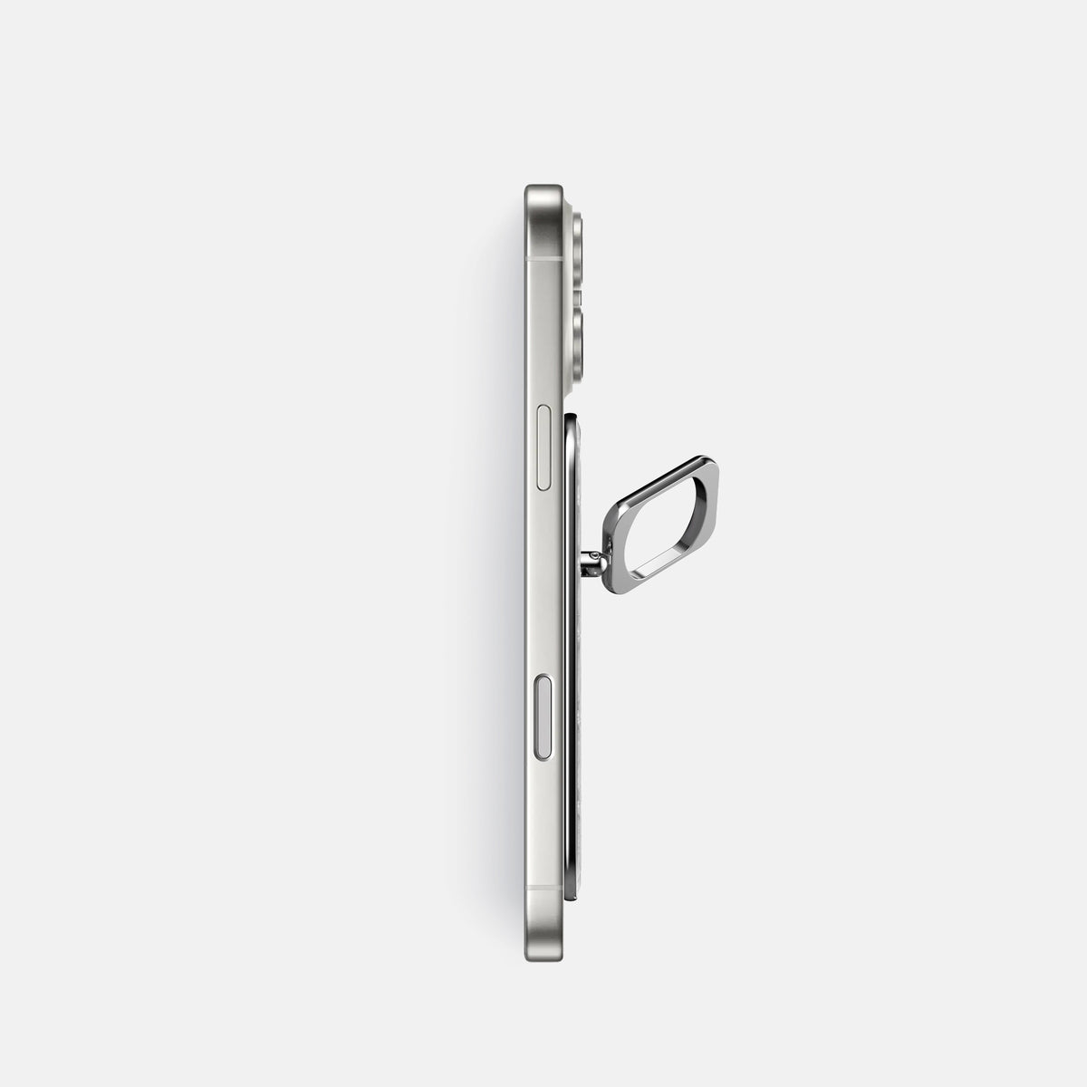 Grey iPhone 17 Pro MagSafe Ring Himalayan Crocodile with Steel Metal -3 | Grey-Steel