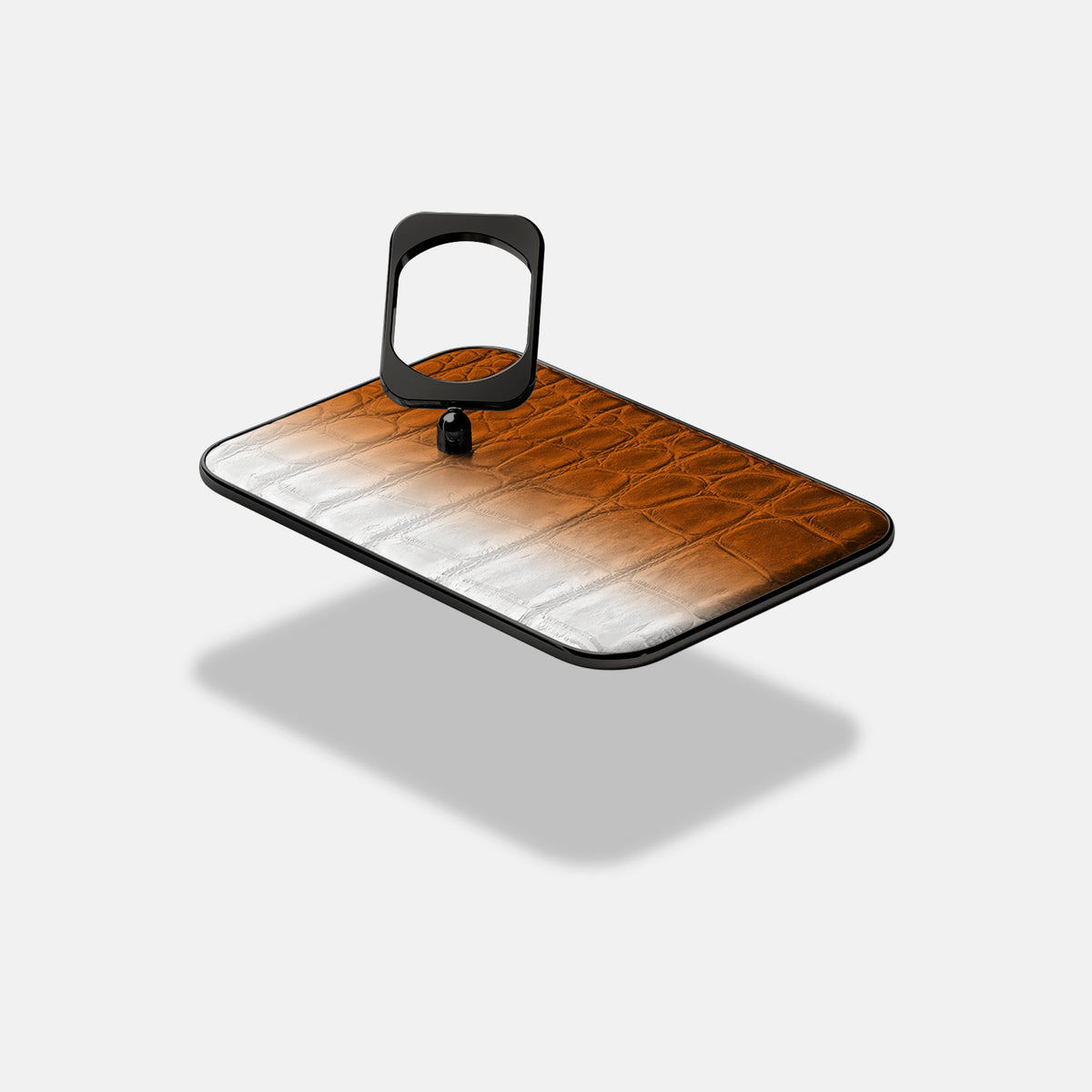 Orange iPhone 17 Pro MagSafe Ring Himalayan Crocodile with Black Metal -4 | Orange-Black