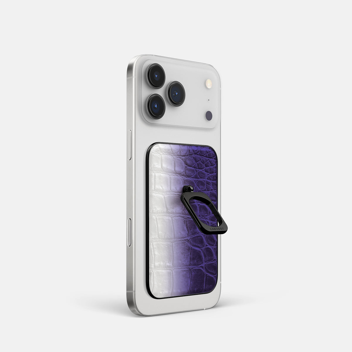 Purple iPhone 17 Pro MagSafe Ring Himalayan Crocodile with Black Metal -1 | Purple-Black