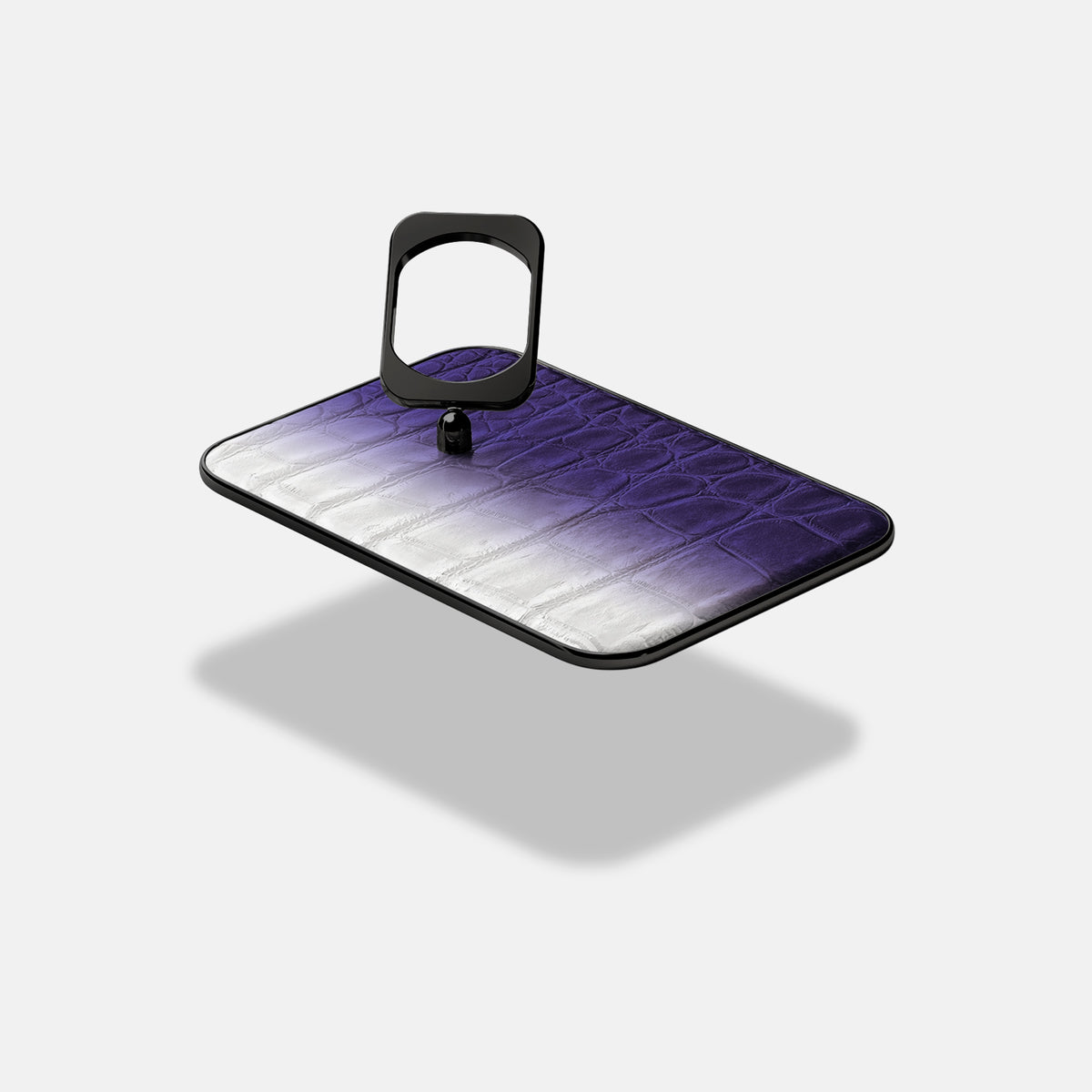 Purple iPhone 17 Pro MagSafe Ring Himalayan Crocodile with Black Metal -4 | Purple-Black