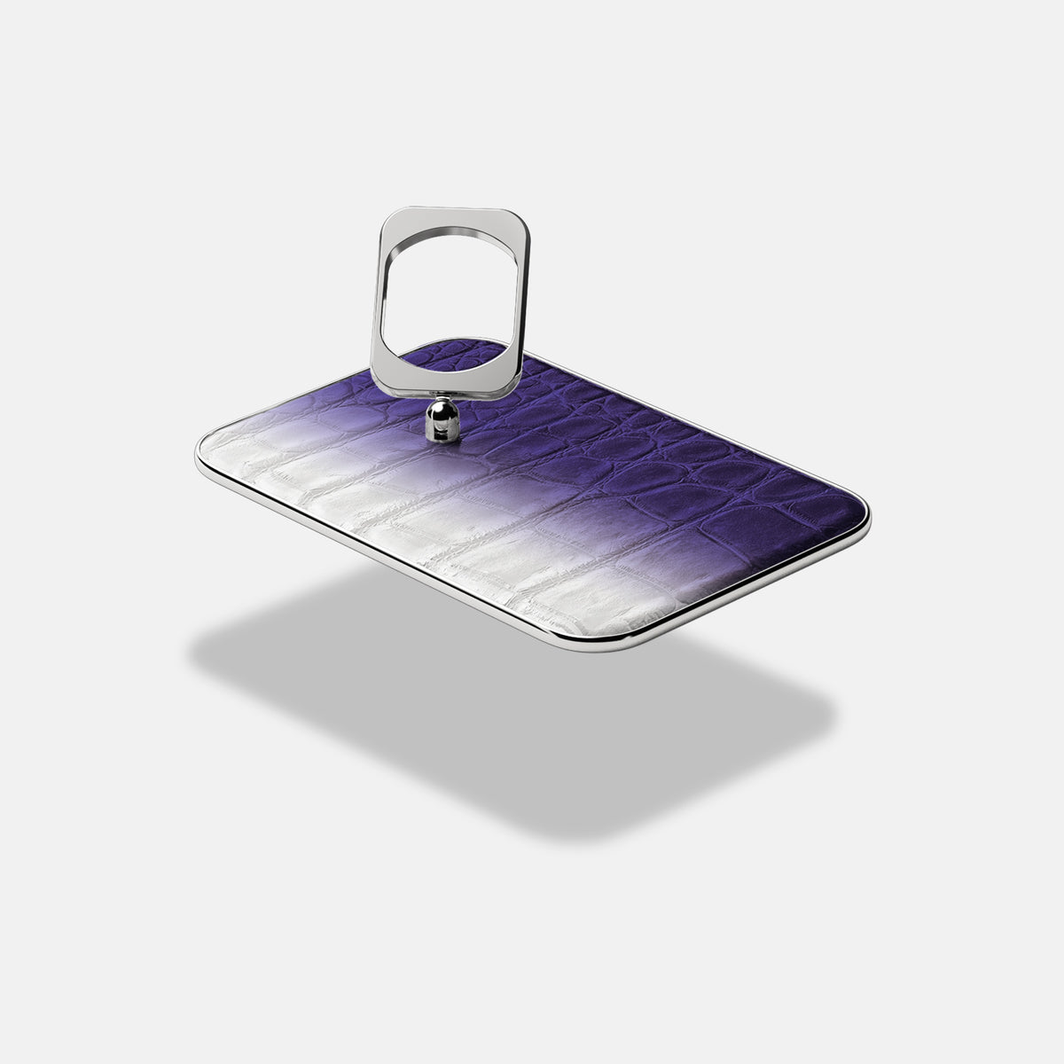 Purple iPhone 17 Pro MagSafe Ring Himalayan Crocodile with Steel Metal -4 | Purple-Steel