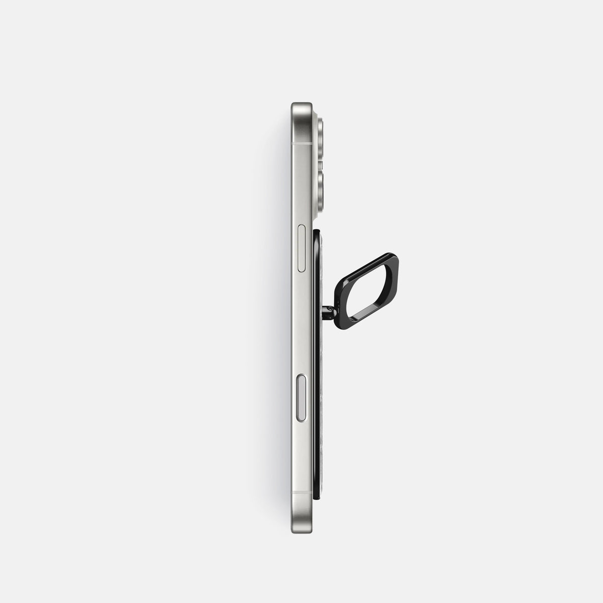 Silver iPhone 17 Pro MagSafe Ring Himalayan Crocodile with Black Metal -3 | Silver-Black