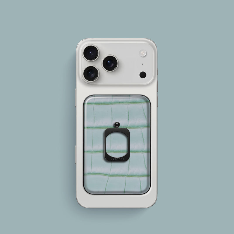 MagSafe Ring MInt Gum For iPhone 17 Pro In Himalayan Crocodile with Black Metal -1 | Mint-Gum-Black
