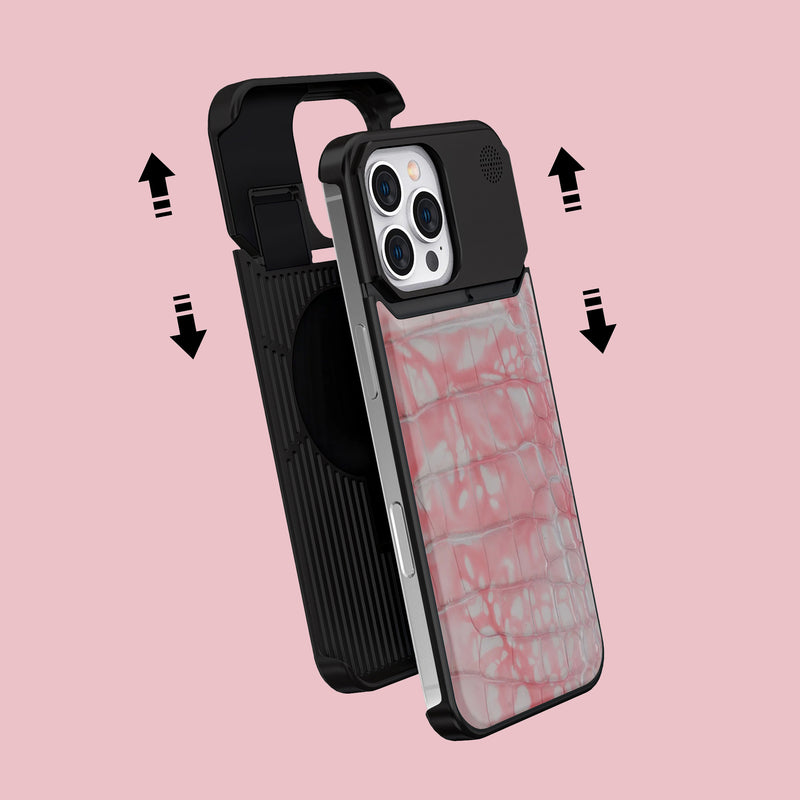 Lollipop iPhone 16 Pro Max Metal Case 1/1 Alligator with Black Metal -2 | Lollipop-Black