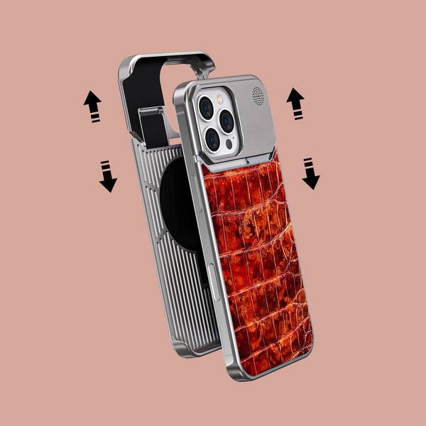 Metal Case 1/1 Amber For iPhone 16 Pro In Alligator