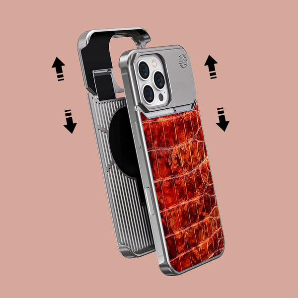 Metal Case 1/1 Amber For iPhone 16 Pro Max In Alligator