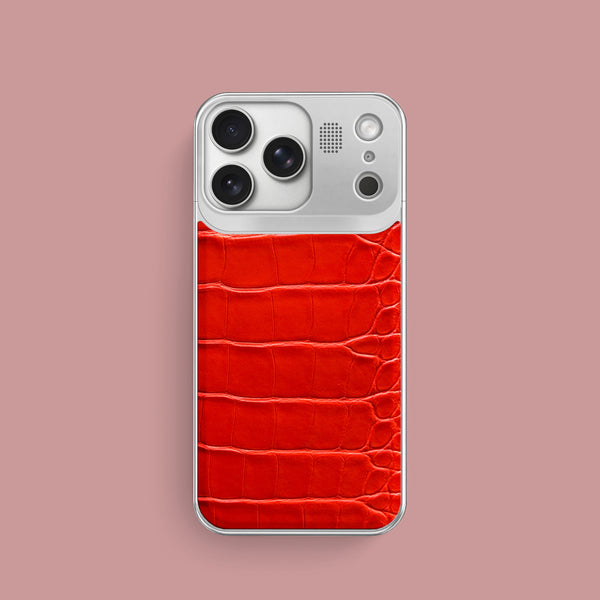 Metal Case Deep Coral For iPhone 17 Pro In Alligator